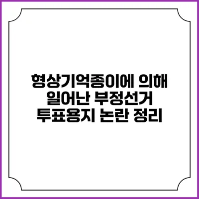 형상기억종이에 의해 일어난 부정선거 투표용지 논란 정리